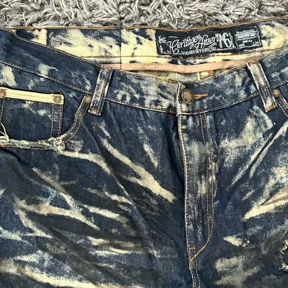 The Heritage By America 1776 Men’s Distressed Acid Wash Denim Jeans Size 40x34